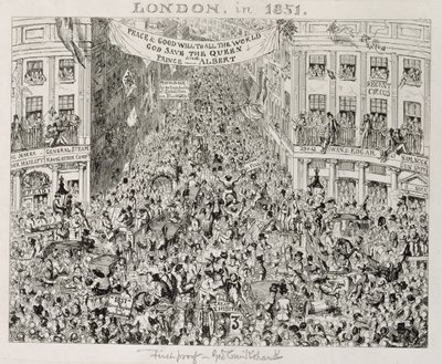 Piccadilly during the Great Exhibition by George Cruikshank